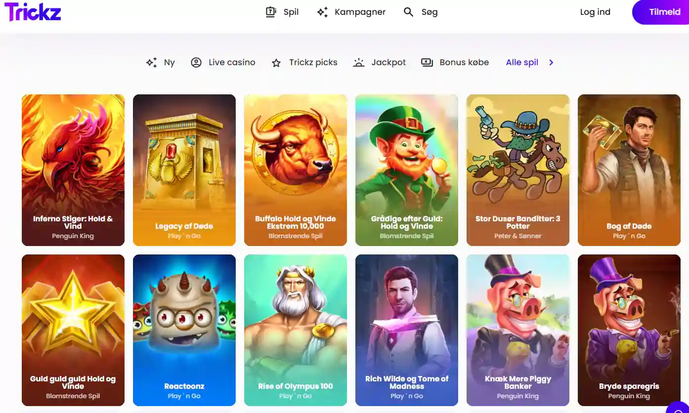 Trickz' aktuelle spil- og produktområde